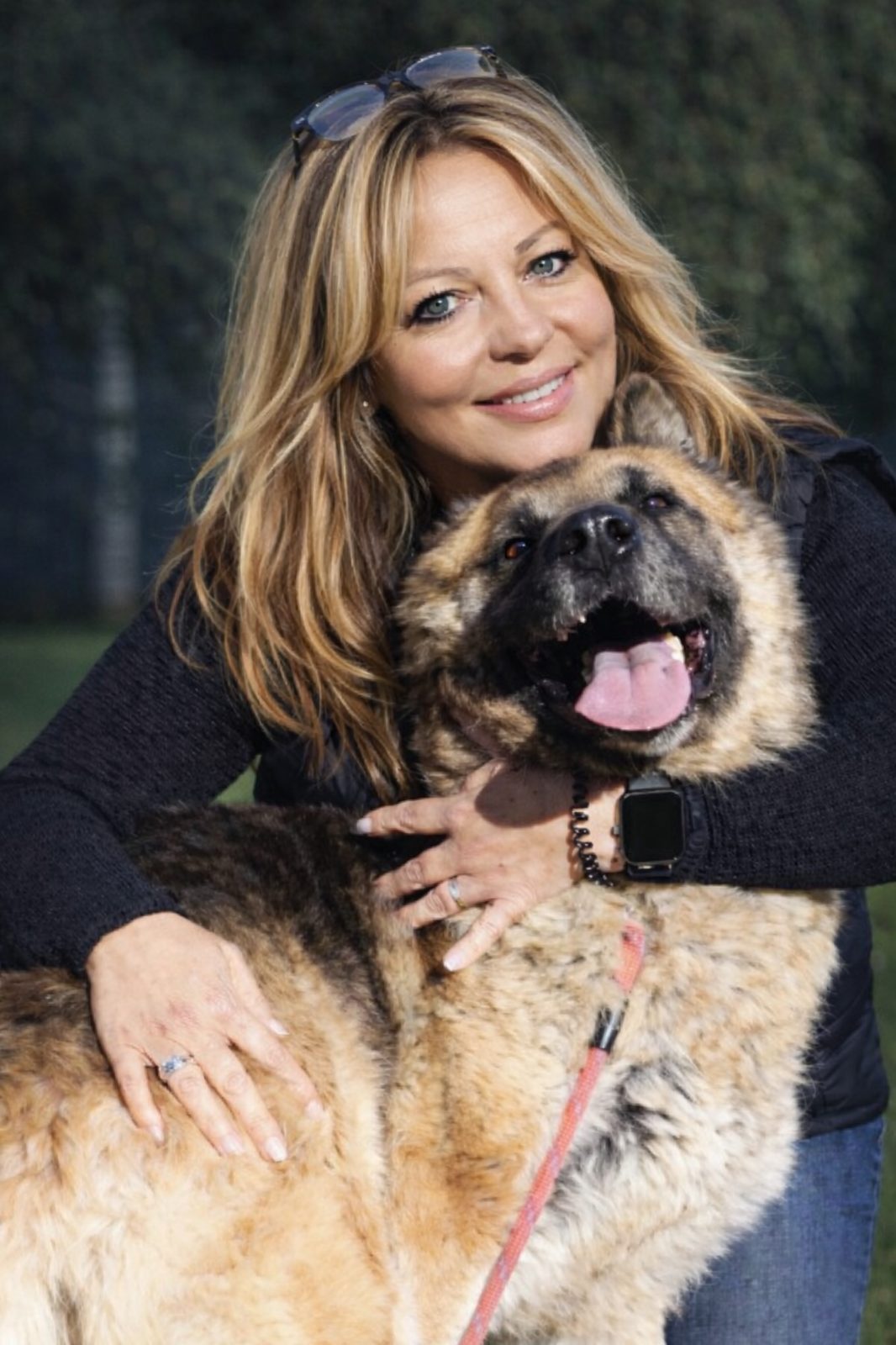 Wiola with an animal under the care of Morusek Foundation